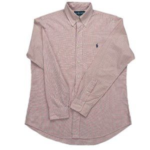 (Like New) Tangerine Plaid Polo Ralph Lauren Custom Fit Long Sleeve Shirt - Sz M